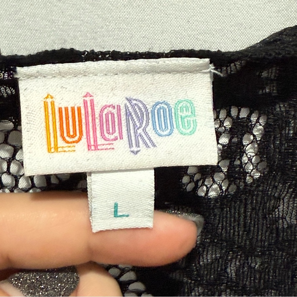 LuLaRoe Black‎ Lace Kimono Duster Cardigan Large Festival Whimsigoth Lingerie - Picture 8 of 14